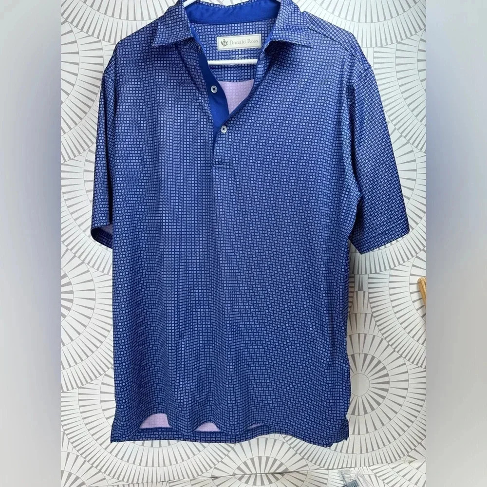 Donald Ross‎ Men’s Short Sleeve Polo Shirt Medium Blue Golf